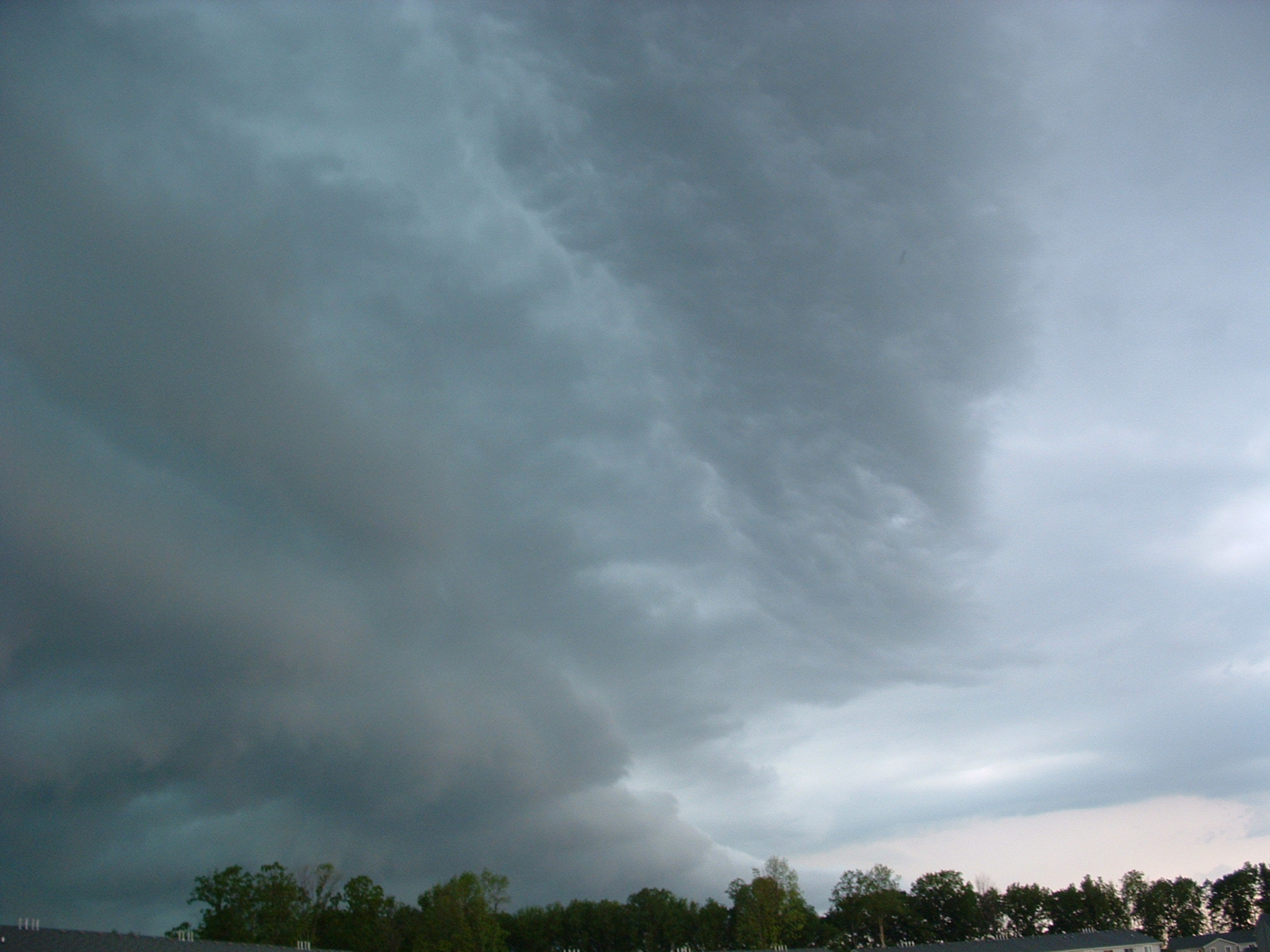Shelf cloud movements as a weather front moves overhead caught by stop motion photography.